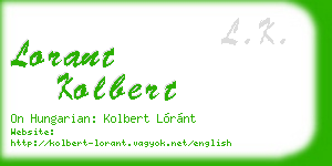 lorant kolbert business card